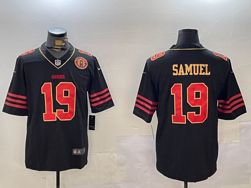 Men San Francisco 49ers #19 Samuel Black Gold 2024 Nike Limited NFL Jersey style 12304